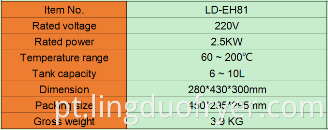 6l Electric Deep Fryer Product Details